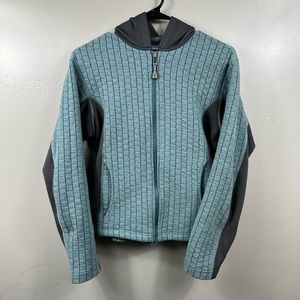 Patagonia Women's Wool Blend Washboard Full Zip Hoodie Jacket Sz Small - Blue